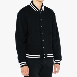American Apparel Unisex Black Varsity Jacket